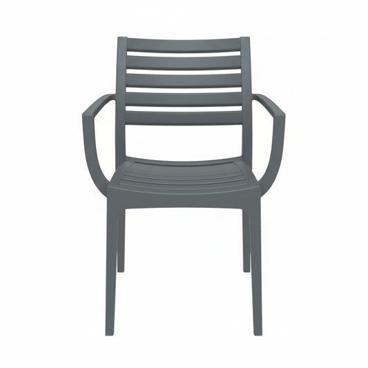 Siesta Artemis Anthracite chair with armrests on a white background