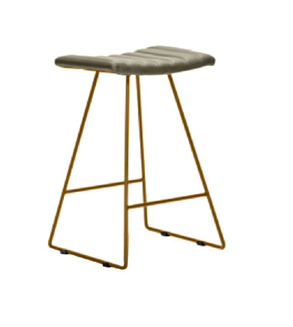 Bindi Kitchen Counter Stool - Chrome Plated; Black or Brass Powder Coated Frame