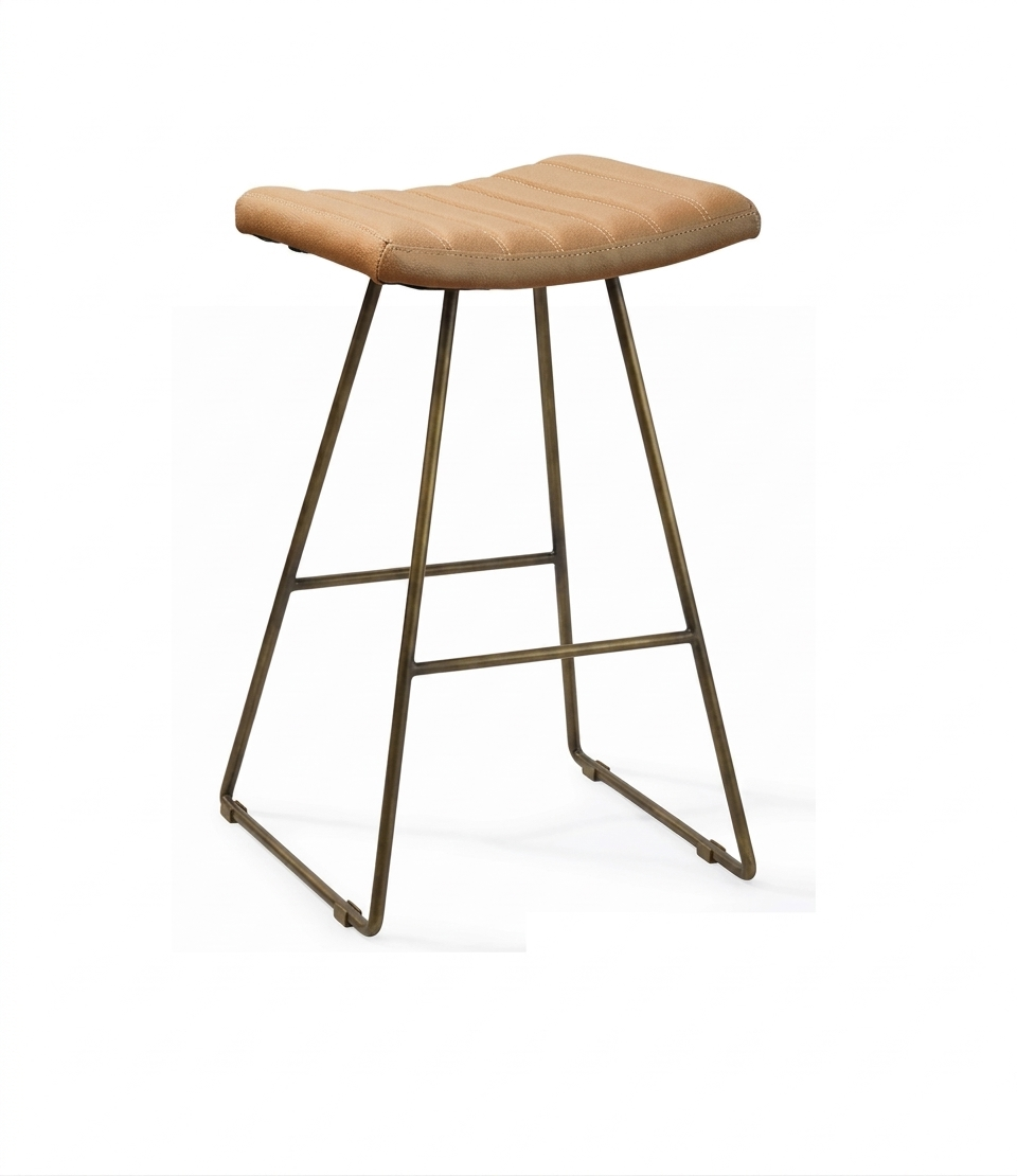 Bindi Kitchen Counter Stool - Chrome Plated; Black or Brass Powder Coated Frame