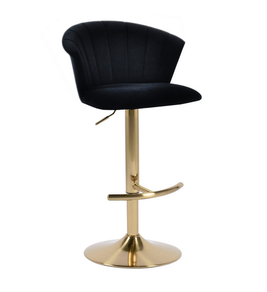 Flare Gas Lift Kitchen Bench Barstool - Gold Finish Base