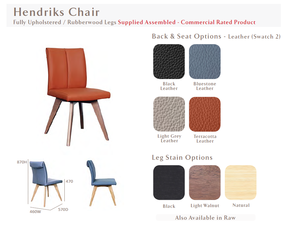 Hendricks Dining Chair in Genuine Leather