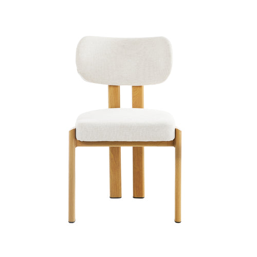 Oikiture Kaya Dining Chair – Mid-Century Modern Accent Chair with Steel Legs