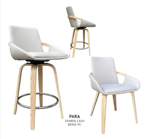 Para Dining Chair Beige PU Vinyl