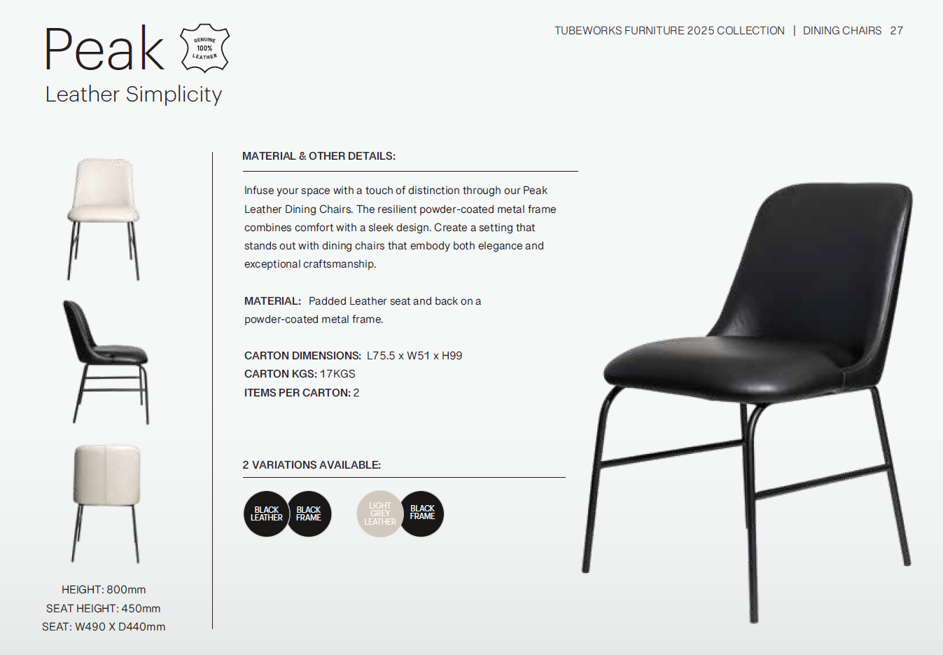 Peak Leather Dining Chair