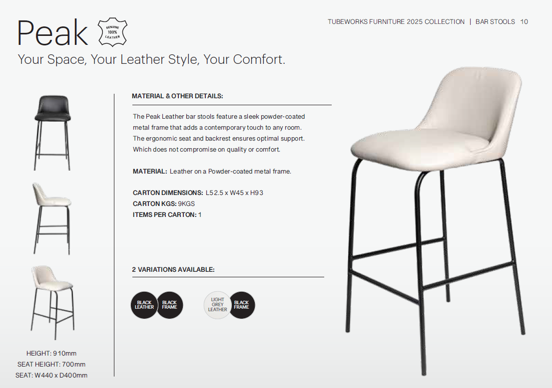 Peak Leather Kitchen Counter Barstool