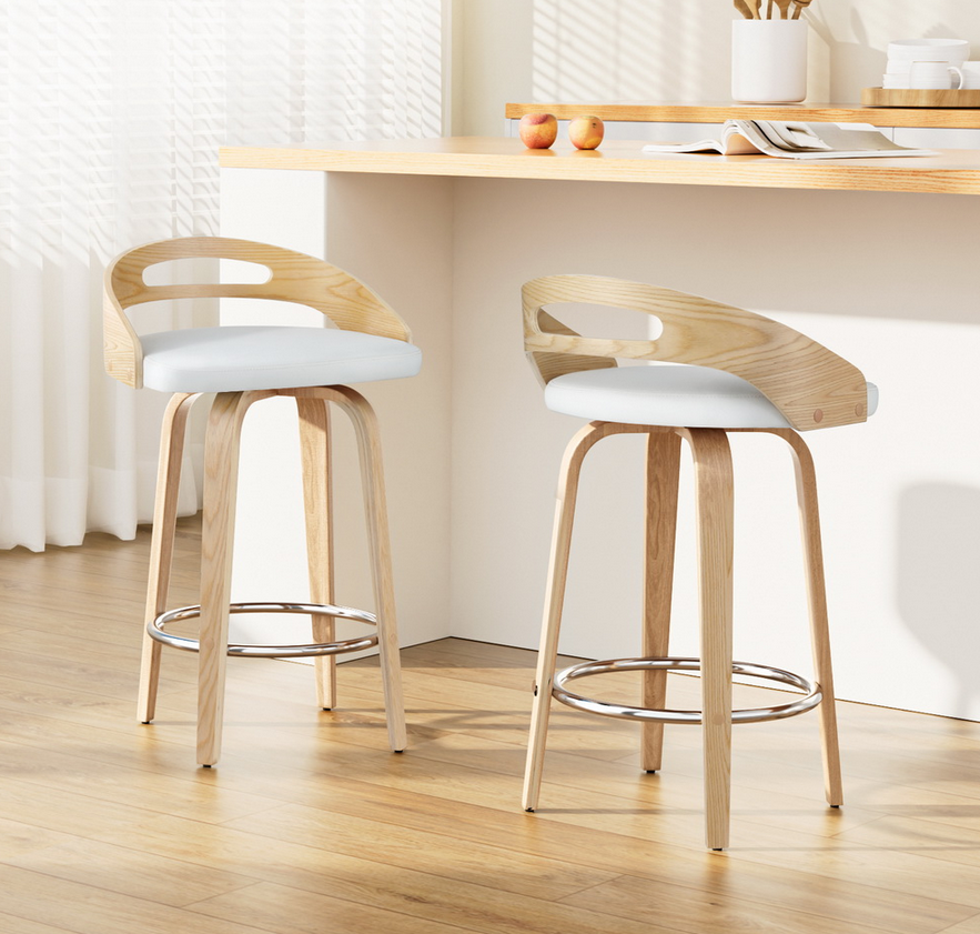 Raquel Low Back Swivel Kitchen Counter Stool x 2 STOOLS