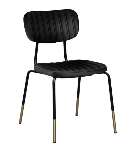 Tiramisu Dining Chair by Durafurn - Black Frame with Brass Tip