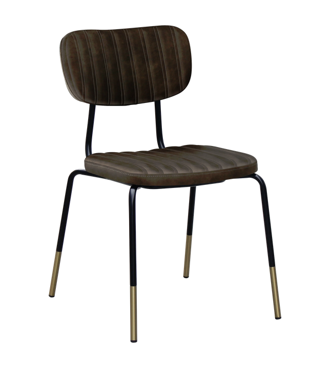 Tiramisu Dining Chair by Durafurn - Black Frame with Brass Tip