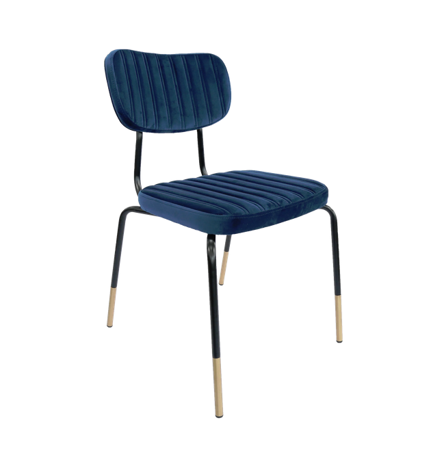 Tiramisu Dining Chair by Durafurn - Black Frame with Brass Tip