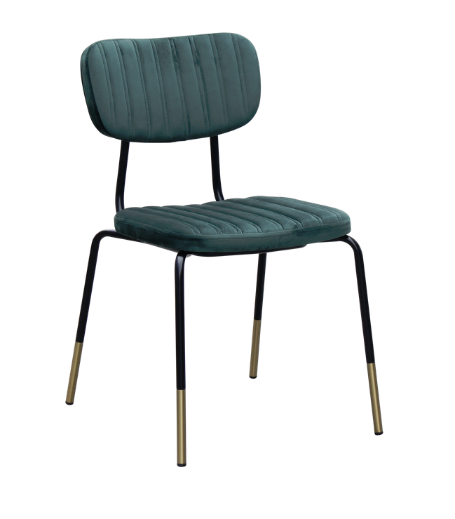 Tiramisu Dining Chair by Durafurn - Black Frame with Brass Tip