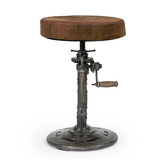 Vintage Leather Wind Up Stool