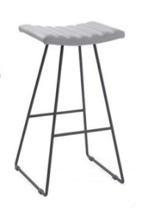 Bindi Kitchen Counter Stool - Chrome Plated; Black or Brass Powder Coated Frame