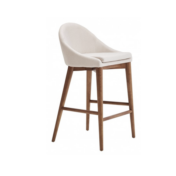 Ella Low Back Counter Stool with Ash Timber Legs