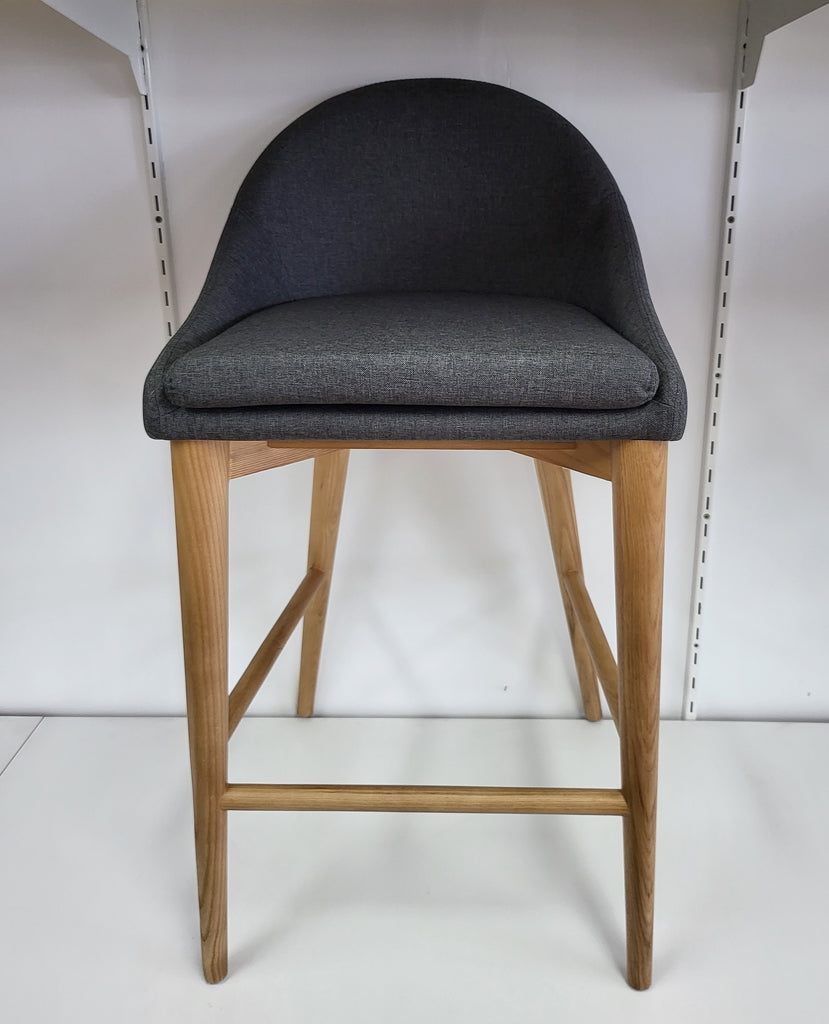 Ella Low Back Counter Stool with Ash Timber Legs