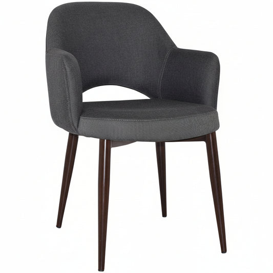 ALBURY ARM CHAIR GRAVITY SLATE DK WLNUT LEGS