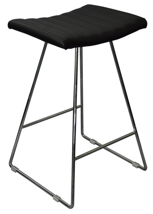 Bindi Kitchen Counter Stool - Chrome Plated; Black or Brass Powder Coated Frame