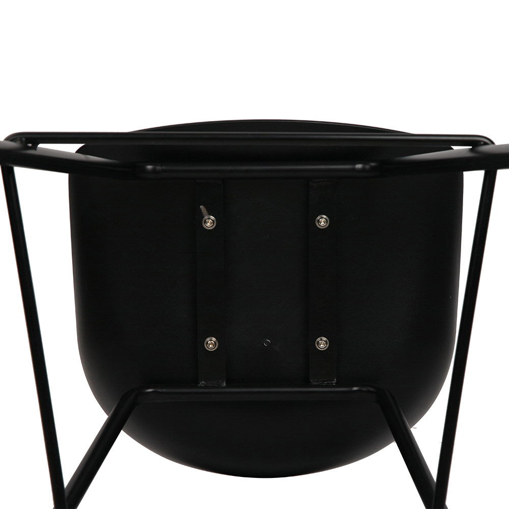 Set of 2 Modern Bar Stools - Matte Black PP Plastic Kitchen Stools with Metal Legs (67cm Seat Height)