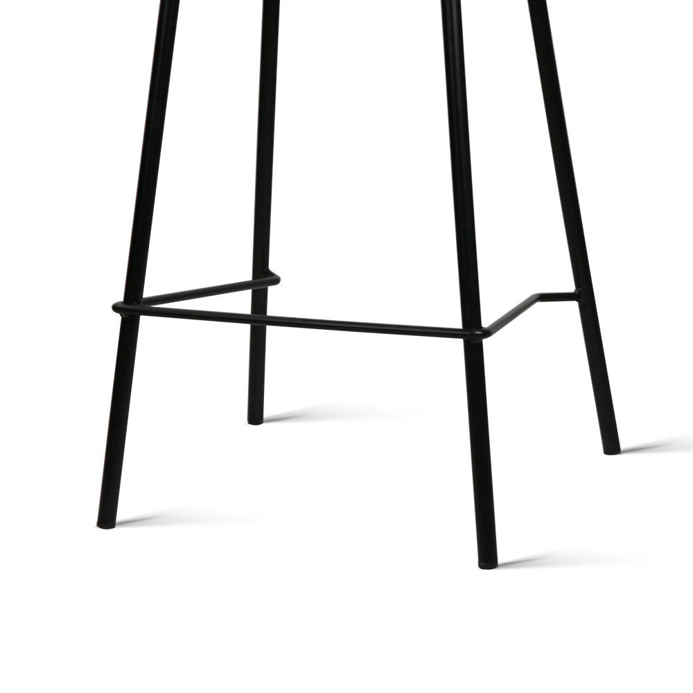 Set of 2 Modern Bar Stools - Matte Black PP Plastic Kitchen Stools with Metal Legs (67cm Seat Height)