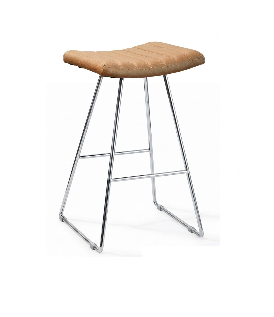 Bindi Kitchen Counter Stool - Chrome Plated; Black or Brass Powder Coated Frame