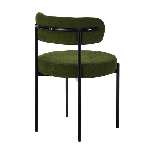 Oikiture Set of 2 Lea Dining Chairs - Fabric or Faux Leather & Steel Legs