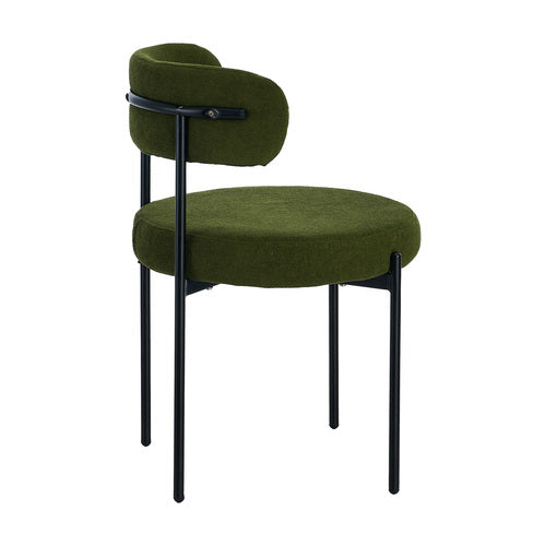 Oikiture Set of 2 Lea Dining Chairs - Fabric or Faux Leather & Steel Legs