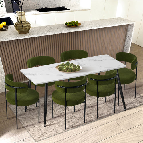 Oikiture Set of 2 Lea Dining Chairs - Fabric or Faux Leather & Steel Legs