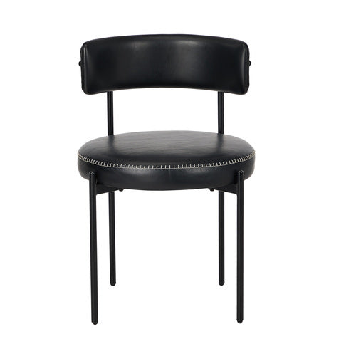 Oikiture Set of 2 Lea Dining Chairs - Fabric or Faux Leather & Steel Legs