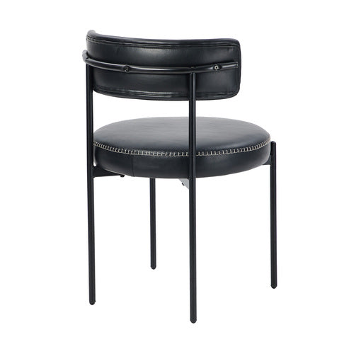 Oikiture Set of 2 Lea Dining Chairs - Fabric or Faux Leather & Steel Legs