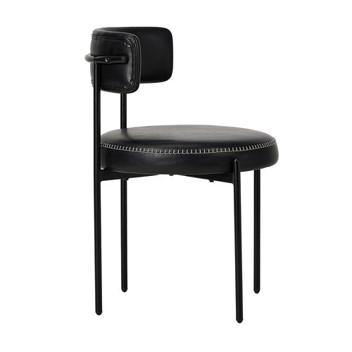 Oikiture Set of 2 Lea Dining Chairs - Fabric or Faux Leather & Steel Legs