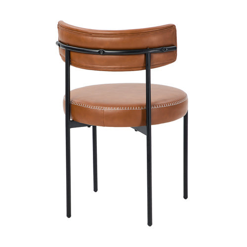 Oikiture Set of 2 Lea Dining Chairs - Fabric or Faux Leather & Steel Legs