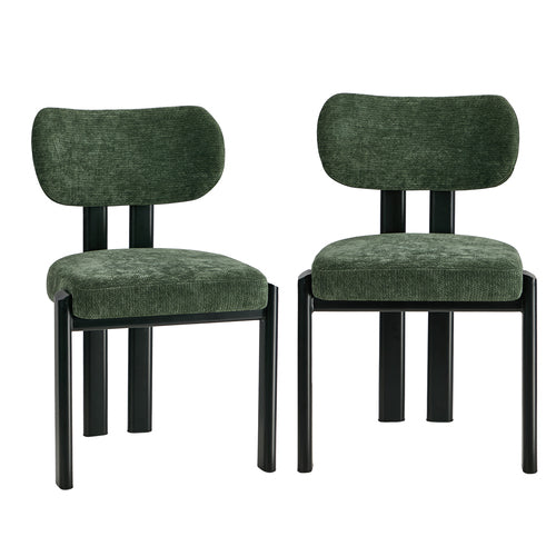 Oikiture Kaya Dining Chair – Mid-Century Modern Accent Chair with Steel Legs