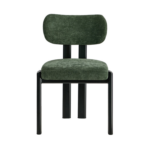 Oikiture Kaya Dining Chair – Mid-Century Modern Accent Chair with Steel Legs