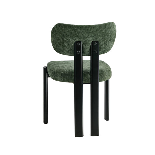 Oikiture Kaya Dining Chair – Mid-Century Modern Accent Chair with Steel Legs