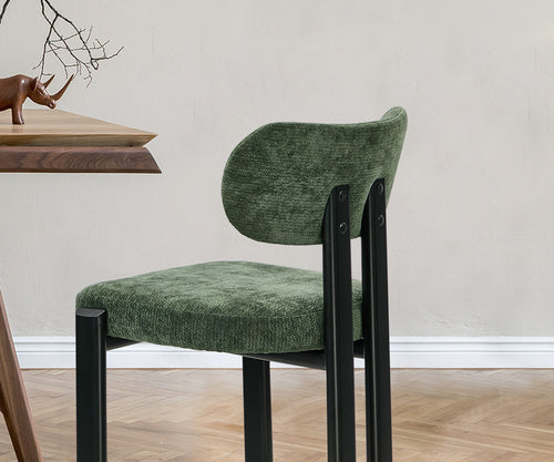 Oikiture Kaya Dining Chair – Mid-Century Modern Accent Chair with Steel Legs
