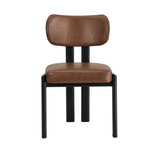 Oikiture Kaya Dining Chair – Mid-Century Modern Accent Chair with Steel Legs