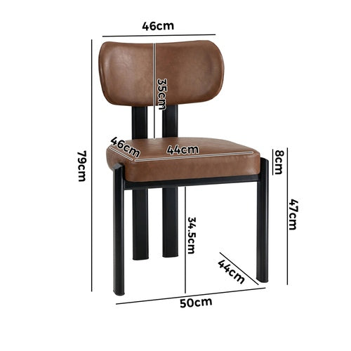Oikiture Kaya Dining Chair – Mid-Century Modern Accent Chair with Steel Legs
