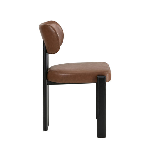 Oikiture Kaya Dining Chair – Mid-Century Modern Accent Chair with Steel Legs