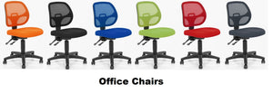 Diablo Duo Office Chairs, available in Orange, Black, Blue, Green, Red and Grey