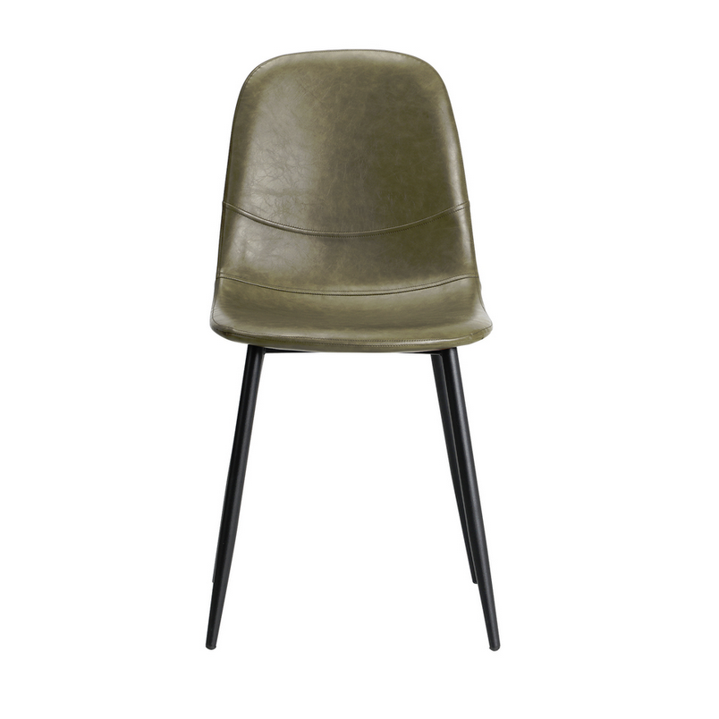 Echo green chair with black legs on a white background