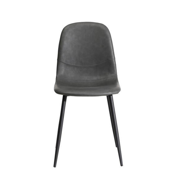 Echo grey chair with black legs on a white background