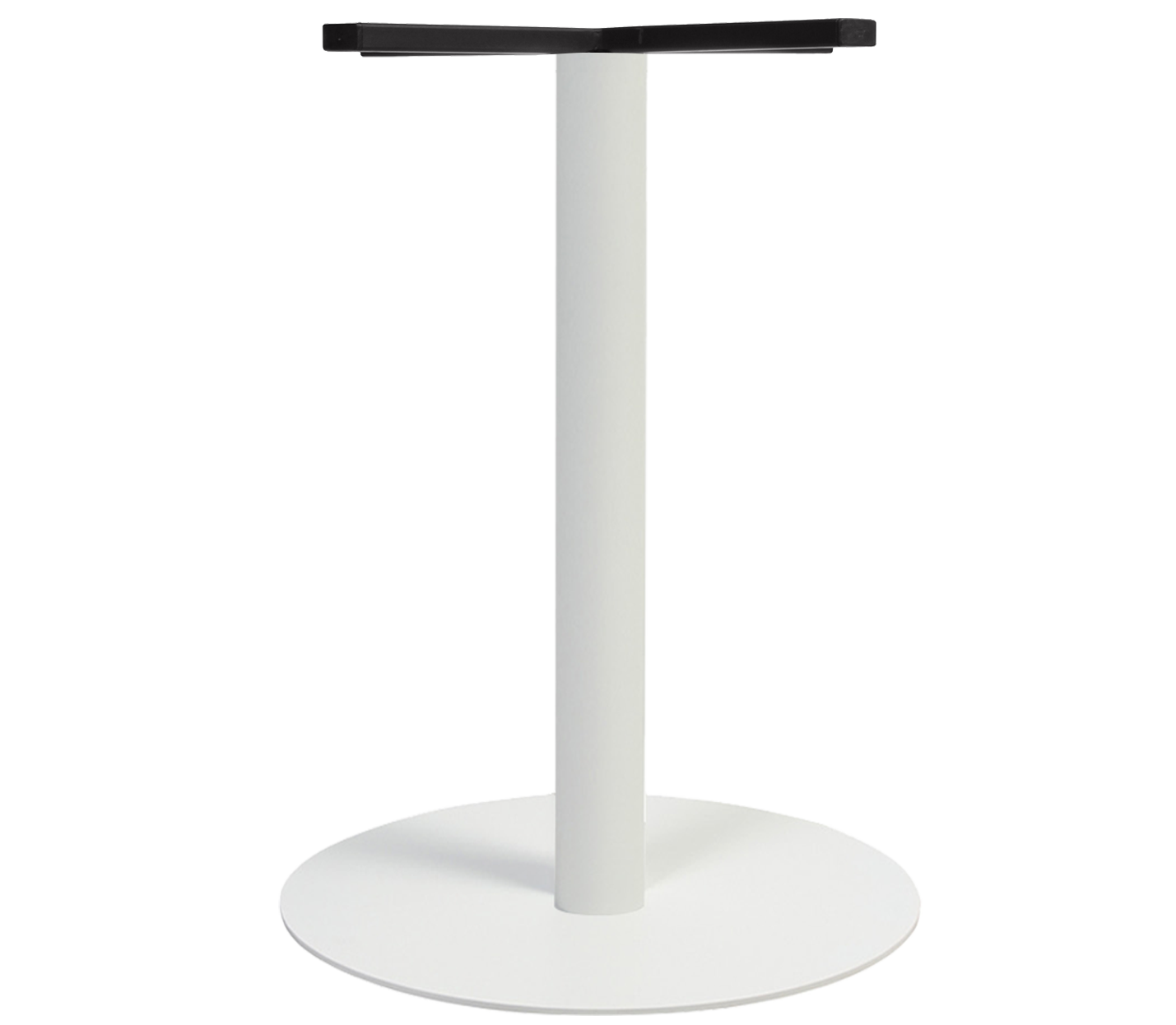 Karalee White round base with a black cross top on a white background