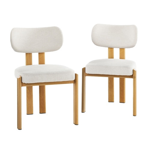 Oikiture Kaya Dining Chair – Mid-Century Modern Accent Chair with Steel Legs