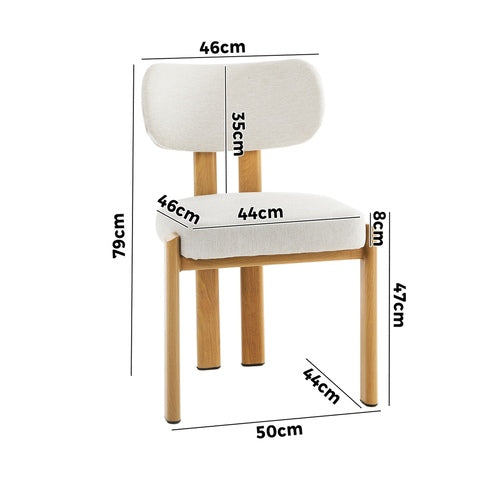 Oikiture Kaya Dining Chair – Mid-Century Modern Accent Chair with Steel Legs