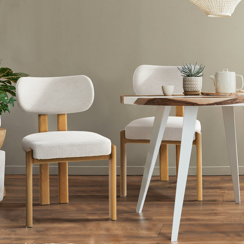 Oikiture Kaya Dining Chair – Mid-Century Modern Accent Chair with Steel Legs