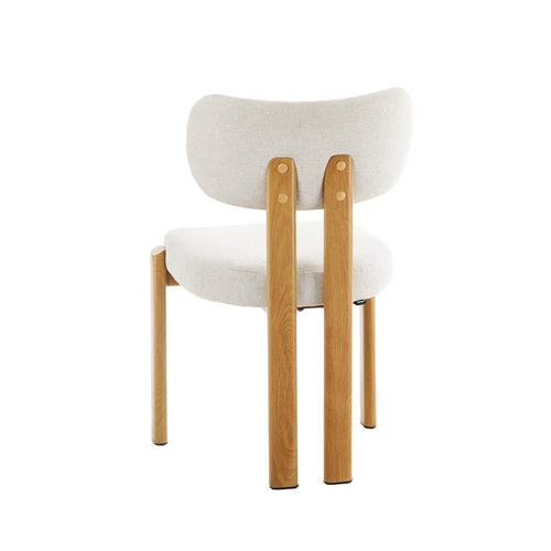 Oikiture Kaya Dining Chair – Mid-Century Modern Accent Chair with Steel Legs