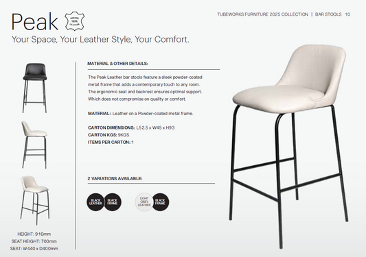 Peak Leather Kitchen Counter Barstool
