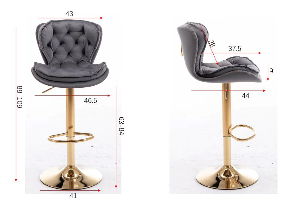 Plush Gas Lift Swivel Stool
