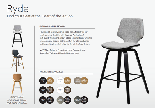 Ryde Kitchen Counter Barstool