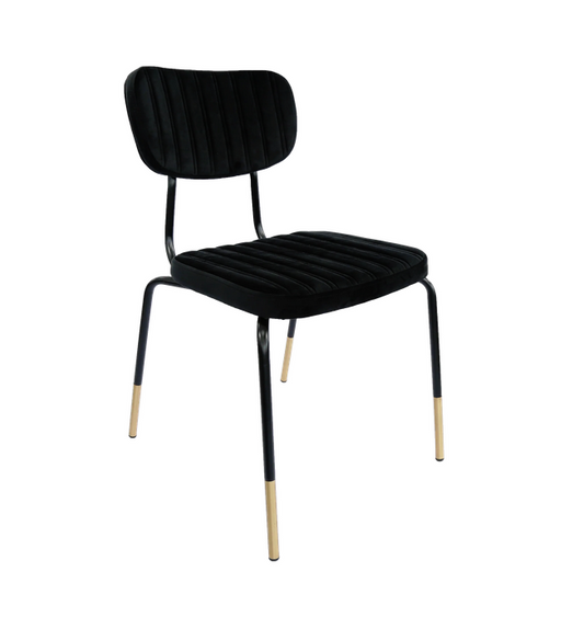 Tiramisu Dining Chair by Durafurn - Black Frame with Brass Tip