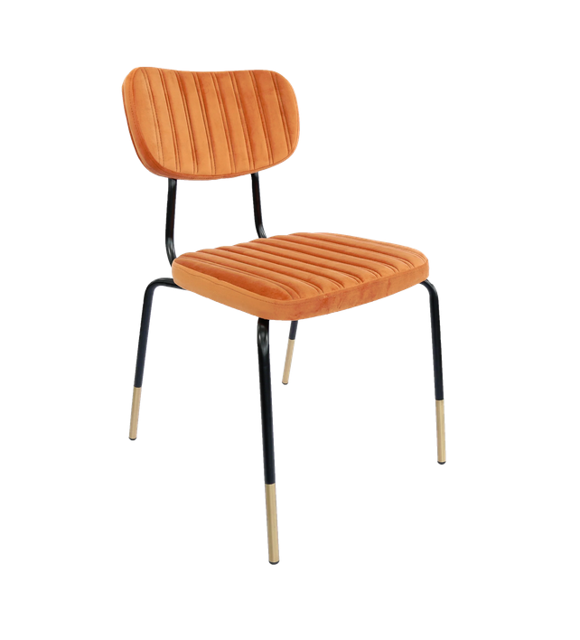 Tiramisu Dining Chair by Durafurn - Black Frame with Brass Tip